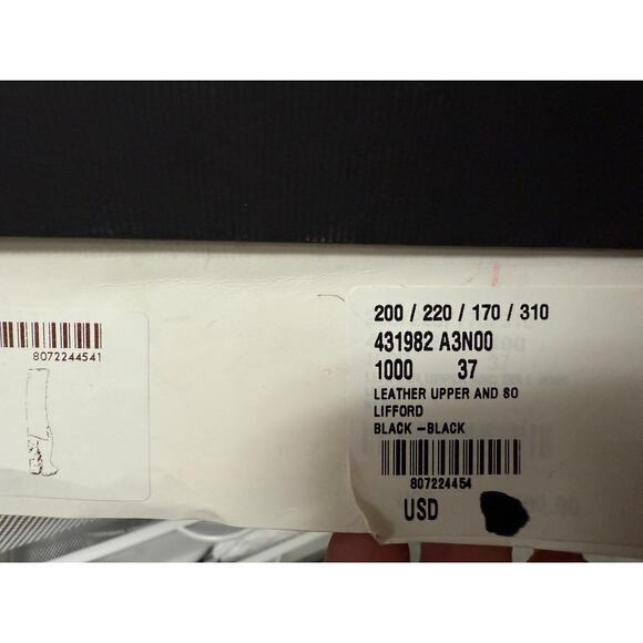 GUCCI Gold Heel Black Leather Knee Boots "Lifford" Size 37 IT / 7 US Authentic - Picture 13 of 16